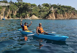 Sea Kayak Tour with 3 people around the amazing Blanes coves with snorkeling from Crystal Kayaks & SUP Blanes.