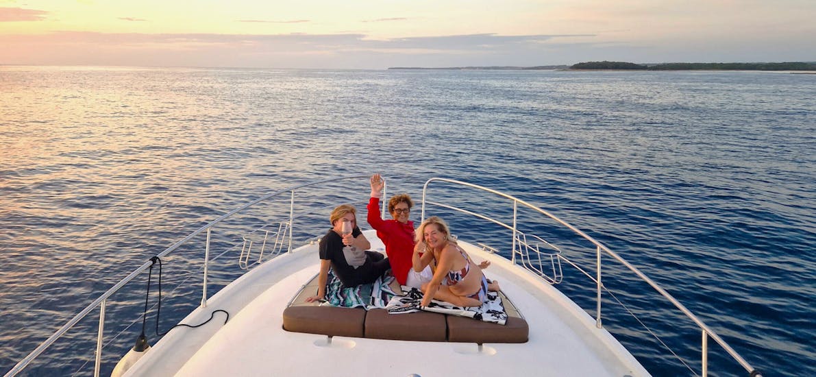 Here is a female group enjoying the private luxury boat trip with Anima Maris Daily Charters Istria.