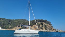 Our sailing boat in our Private Sailing Boat Trip along Costa Brava with Snorkeling from Set Sail Costa Brava.