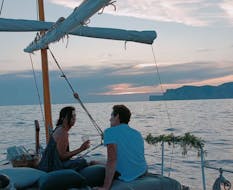 Couple Enjoying the Sunset Experience offered with On Boat Mallorca