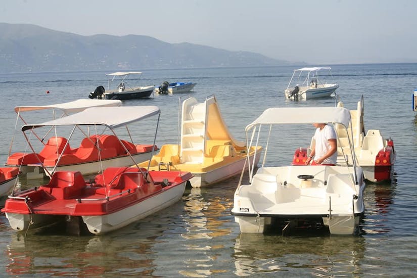 Pedal Boat at the Alykes Potamos Beach in Corfu with Corfu Surf Club.