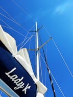 Picture of the sail of a sailboat during Sailboat Trip to Koufonisia & Naxos with Lunch from Lady K Sailing Cruises.