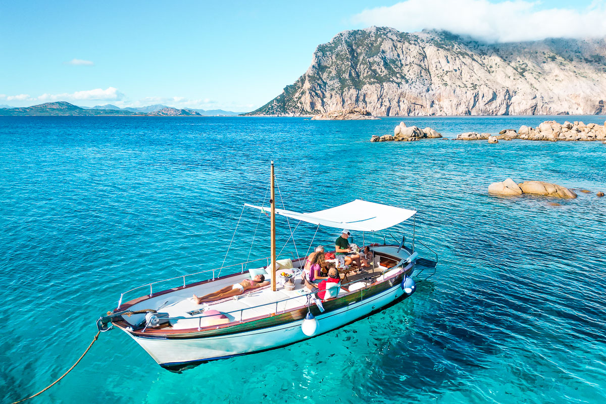 Private Boat Trip from Porto San Paolo to Tavolara with Snorkeling  & Snacks from Sole Sale Sardinia.