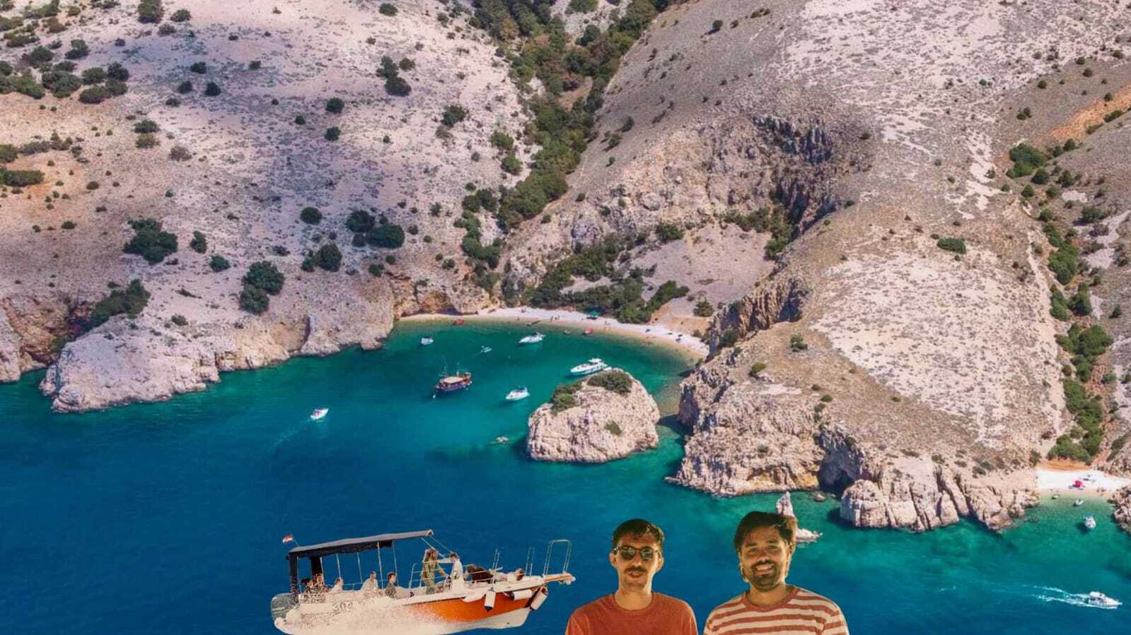 Paseo Semi Privado en Barco alrededor de la Isla de Krk con Parada para Nadar con Beach Taxi Punat.