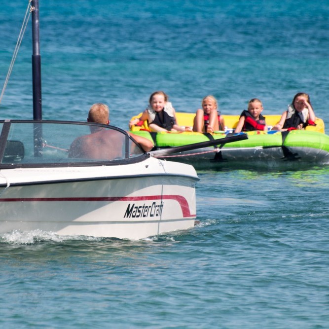 Towable Tubes in Kato Psaraliki Beach - Kato Psaraliki Beach met Paros Kite Pro Center.