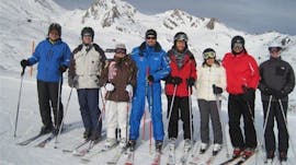 A group of a adult skiers during their adult ski lessons for beginners with skischule Bad Hofgastein.