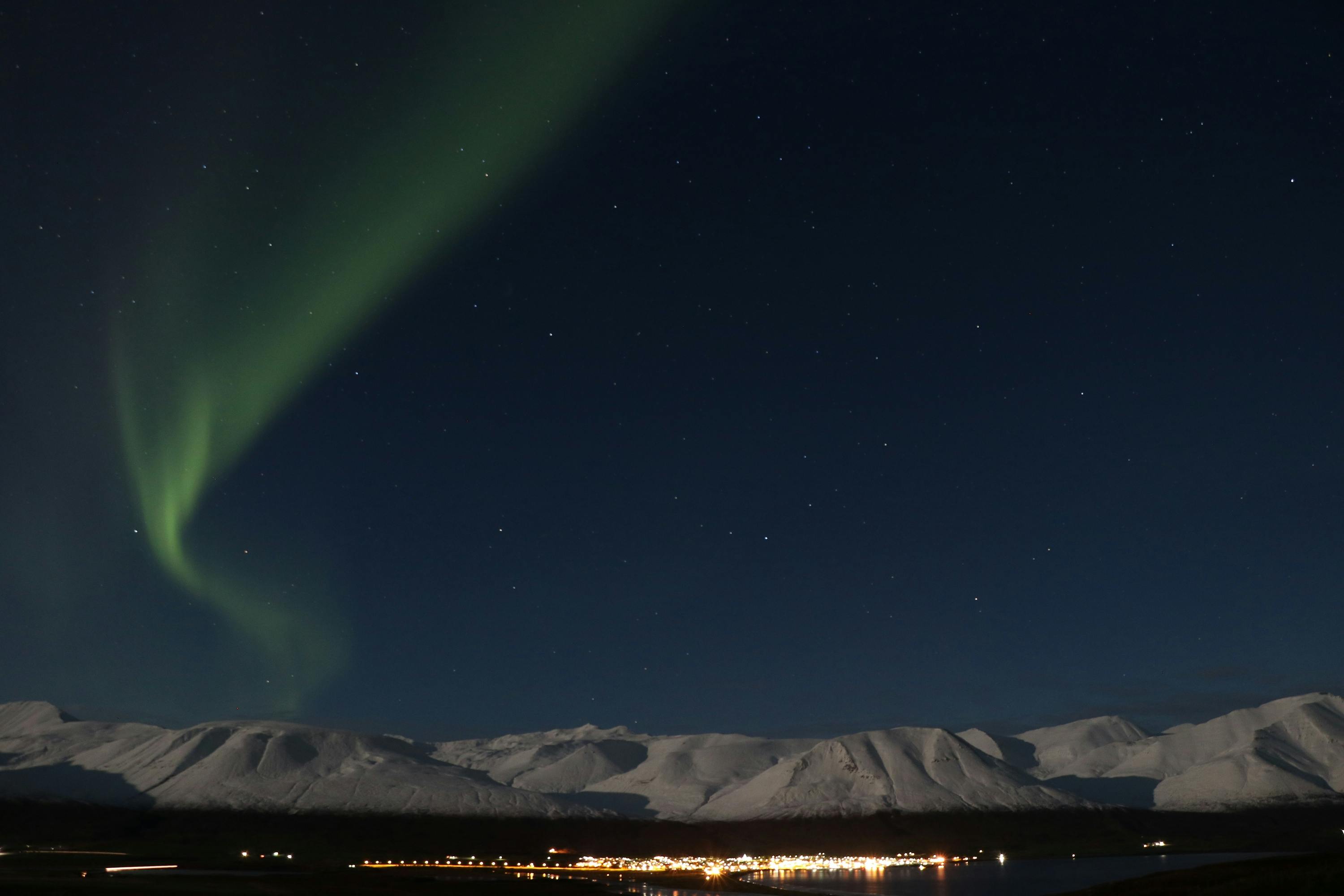 Tour in Jeep alla ricerca dell'aurora boreale da Akureyri con cioccolata calda.