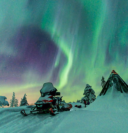 Snowmobile Tour with Northern Lights Spotting from Rovaniemi from Lapland Welcome Rovaniemi.
