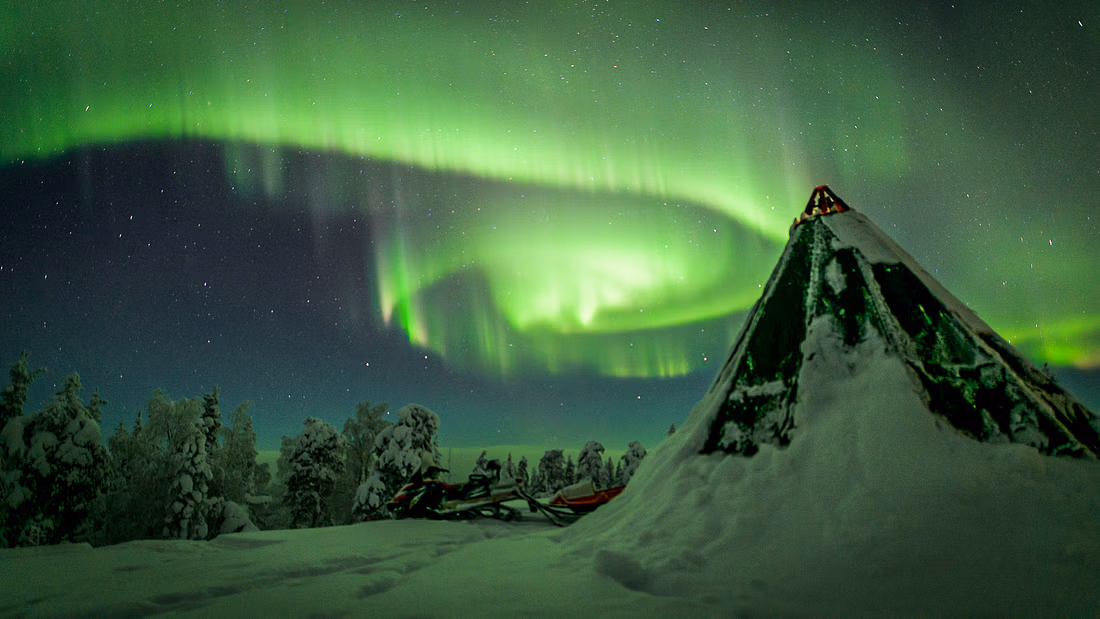Snowmobile Sledge Ride Tour with Northern Lights Spotting from Rovaniemi from Lapland Welcome Rovaniemi.
