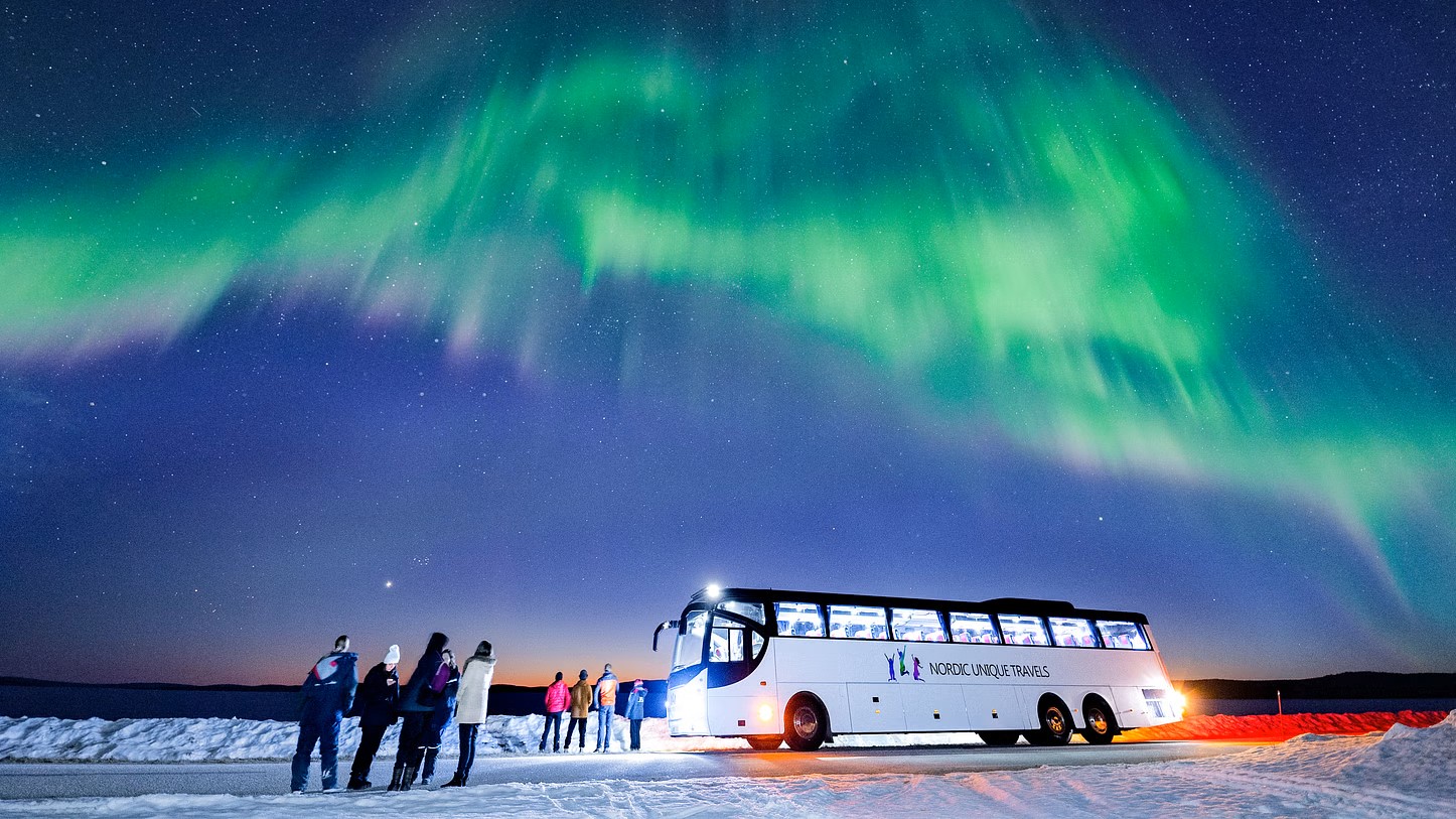 Northern Ligths Bus Tour in Rovaniemi.