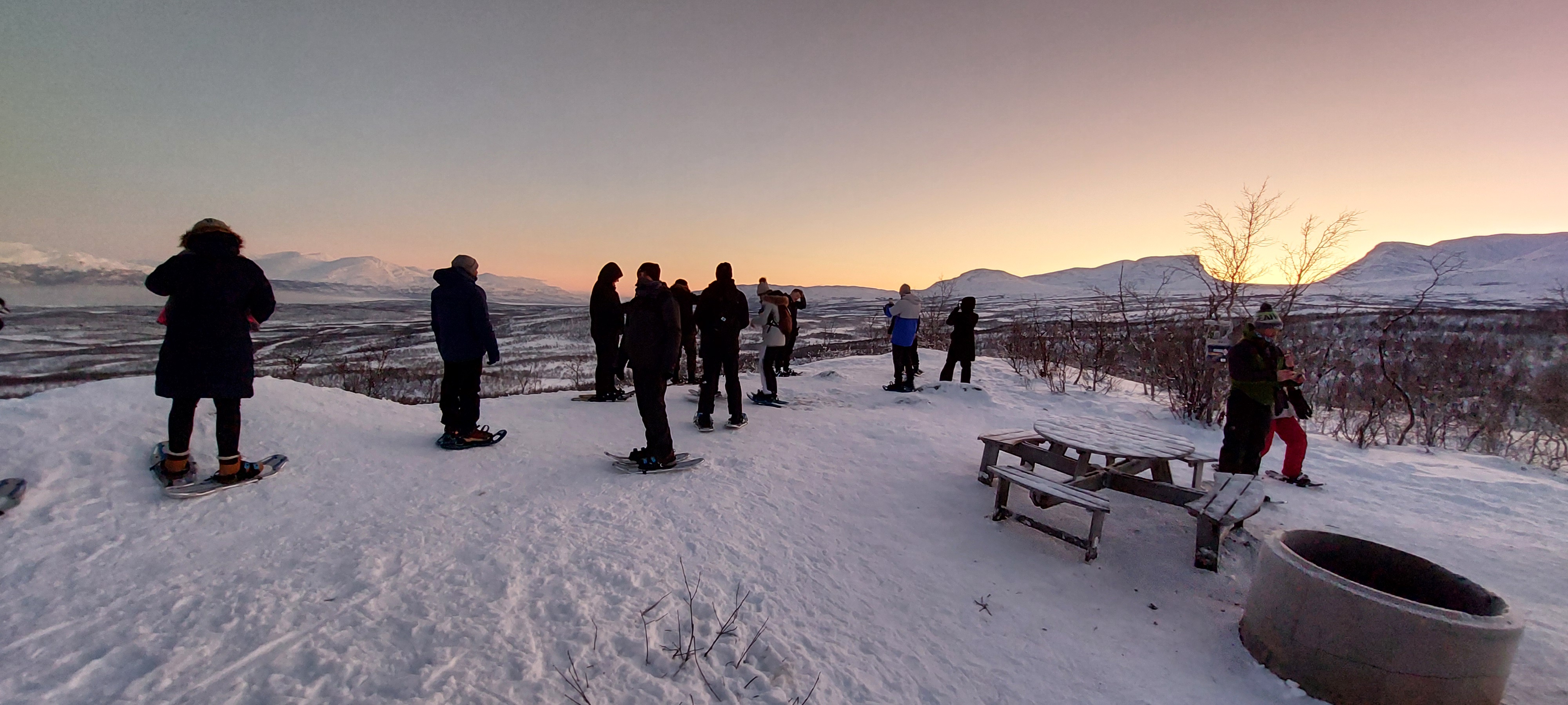 Snowshoeing Tour (for all levels) in Abisko with Pick-Up & Hot Drinks from Abisko Adventure.