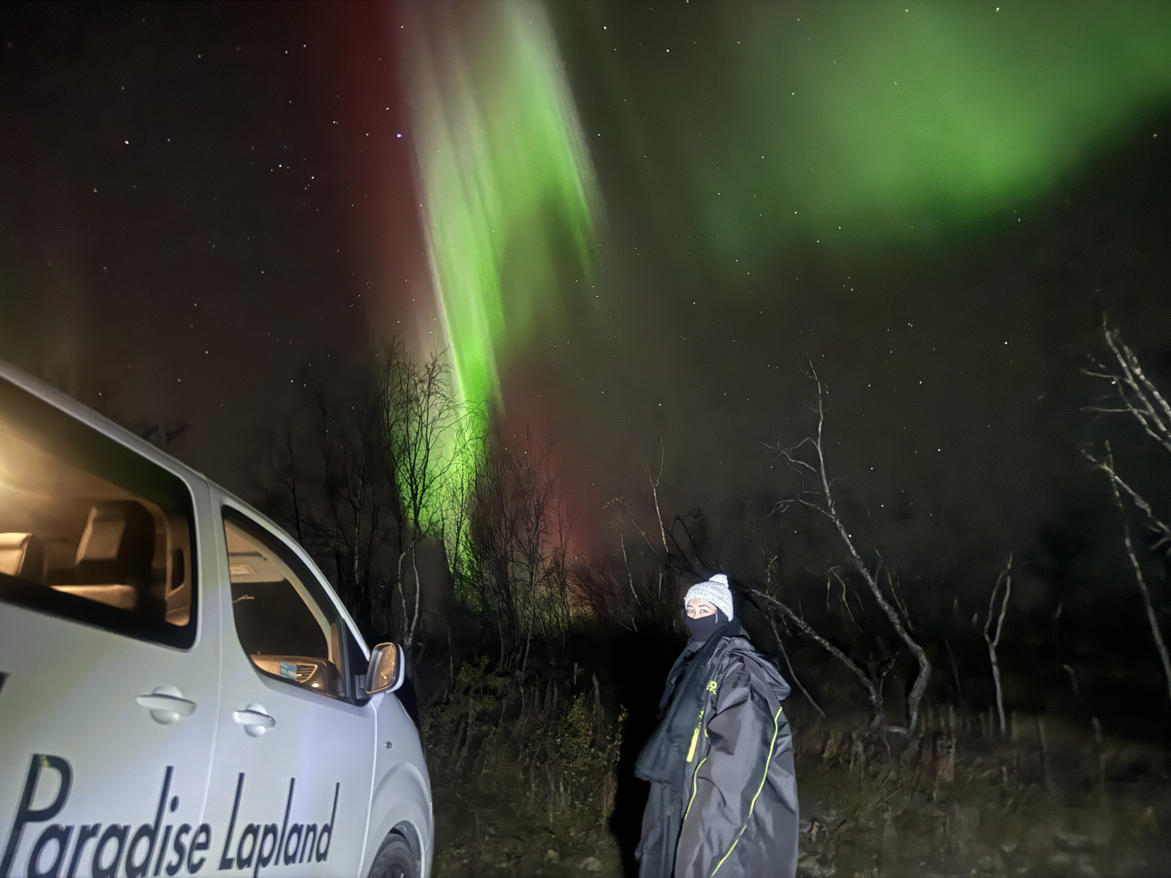 Excursion en minibus jusqu’aux aurores boréales depuis Kiruna avec Paradise Lapland Kiruna.