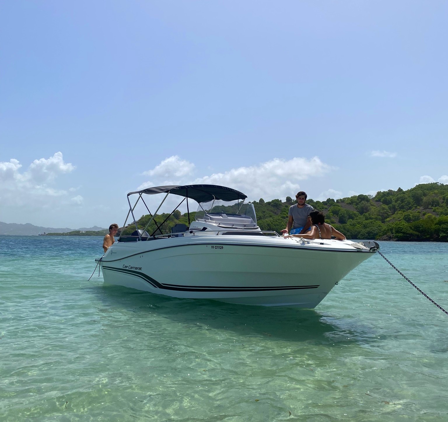 Private halbtägige Bootstour zu den Îlets du François & du Robert mit Schnorcheln mit Cap Calypso Martinique.