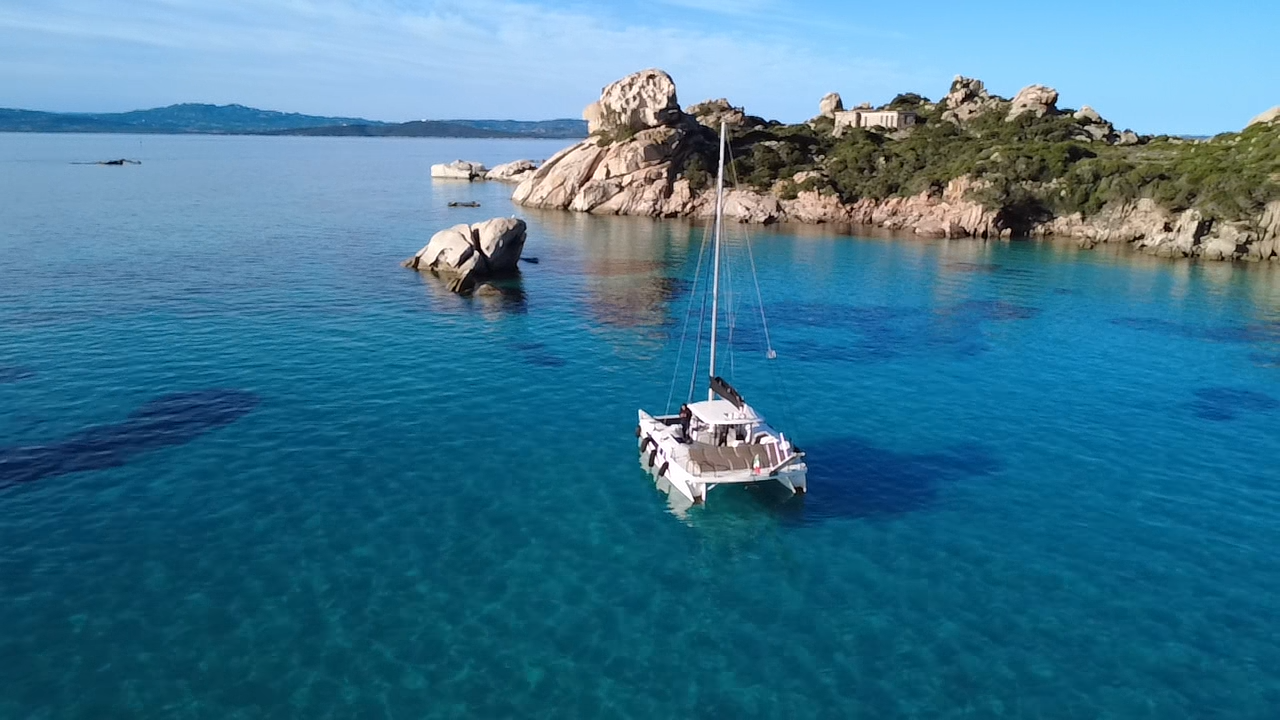 Private Catamaran Trip around La Maddalena Archipelago with Lunch from Dalù Boat La Maddalena.