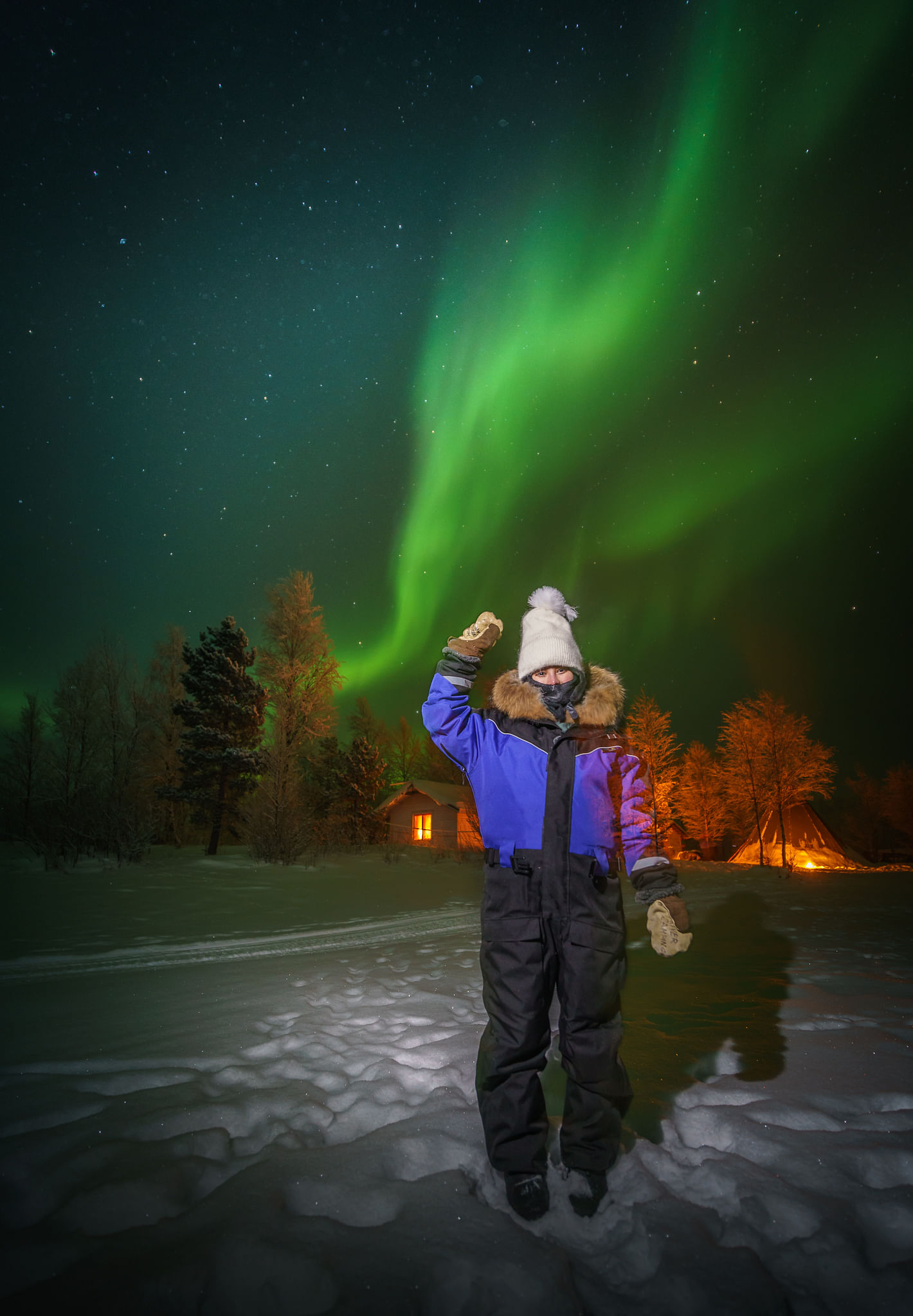 Northern Lights Bus Tour from Ivalo with Snowmobile Sledding, Dinner & Reindeers from Ivalo Safaris.
