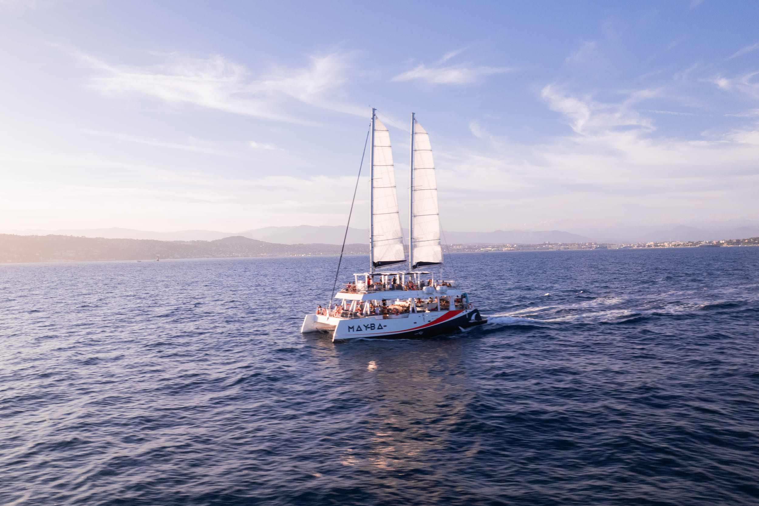 Sunset Catamaran Trip to the Bay of Villefranche-sur-Mer with Apéritif.