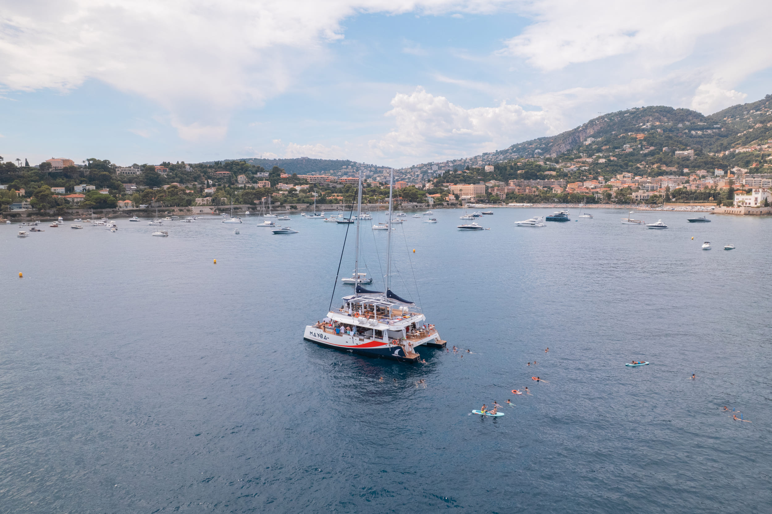 Catamaran Trip to the Bay of Saint-Jean-Cap-Ferrat with Brunch & Swimming Stop.