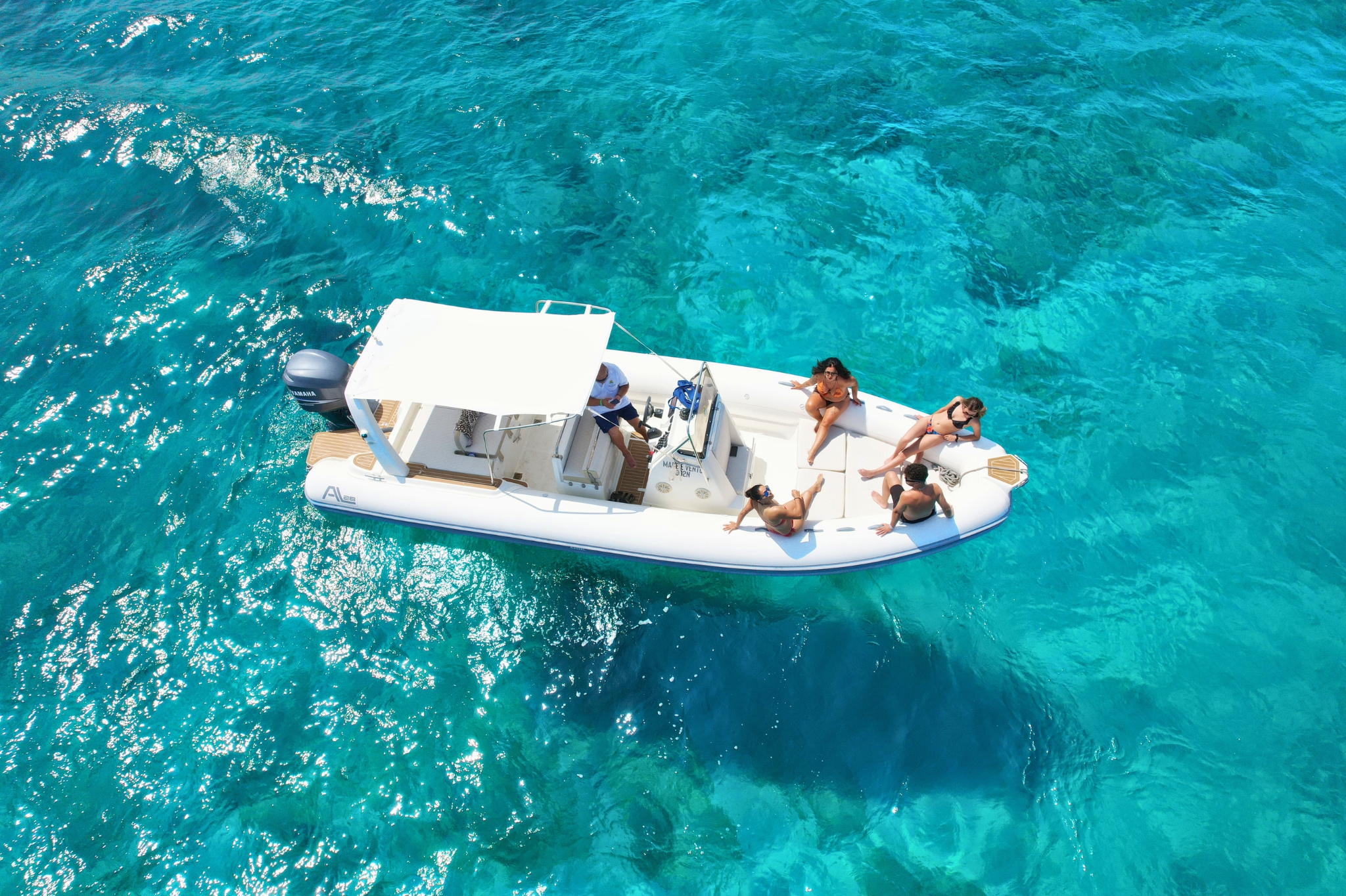 RIB Boat Trip to Favignana & Levanzo from Trapani with Lunch from Mare e Vento di Favignana.