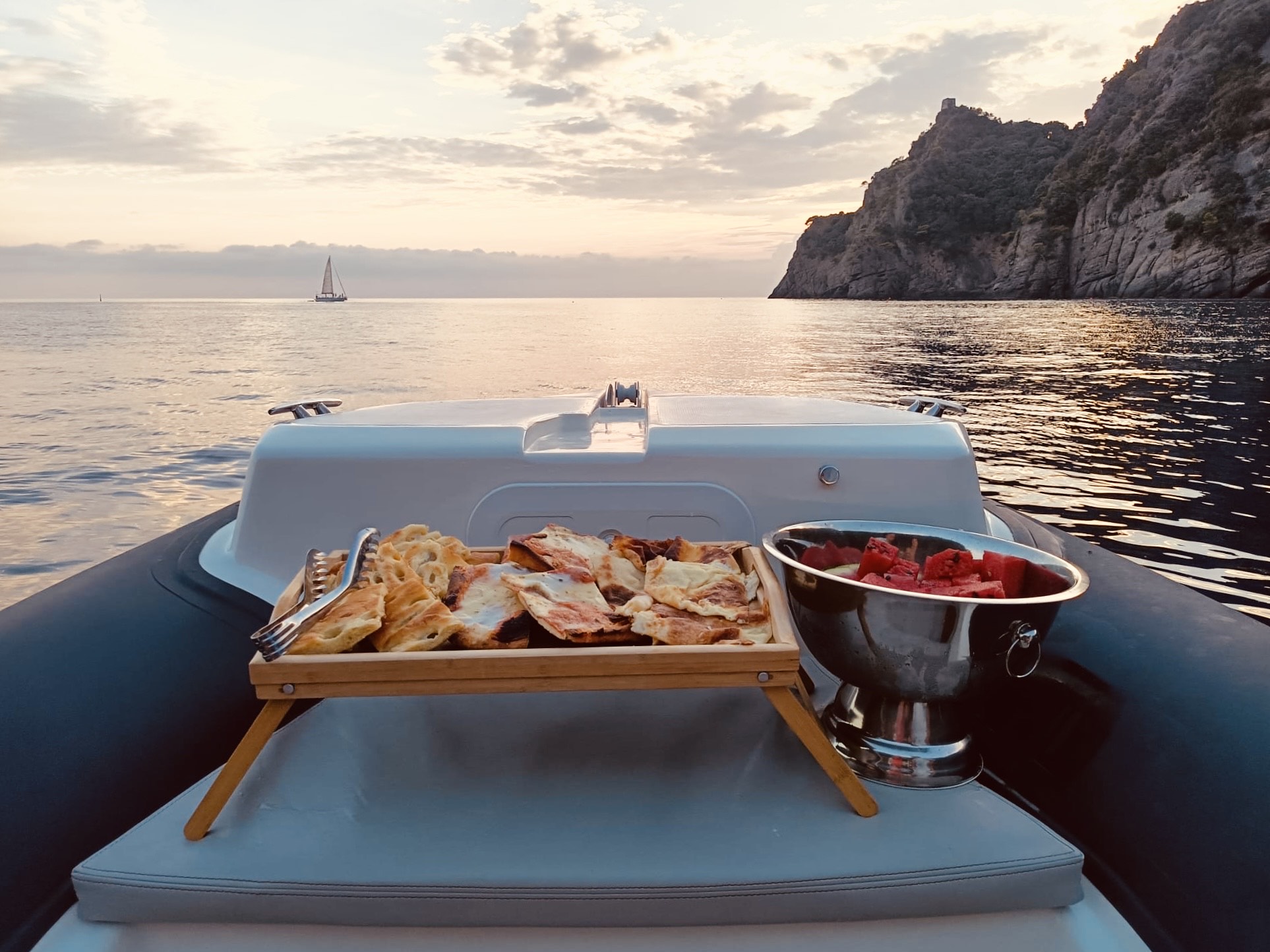 Sunset RIB Boat Trip along the Gulf of Portofino with Swimming Stops & Apéritif