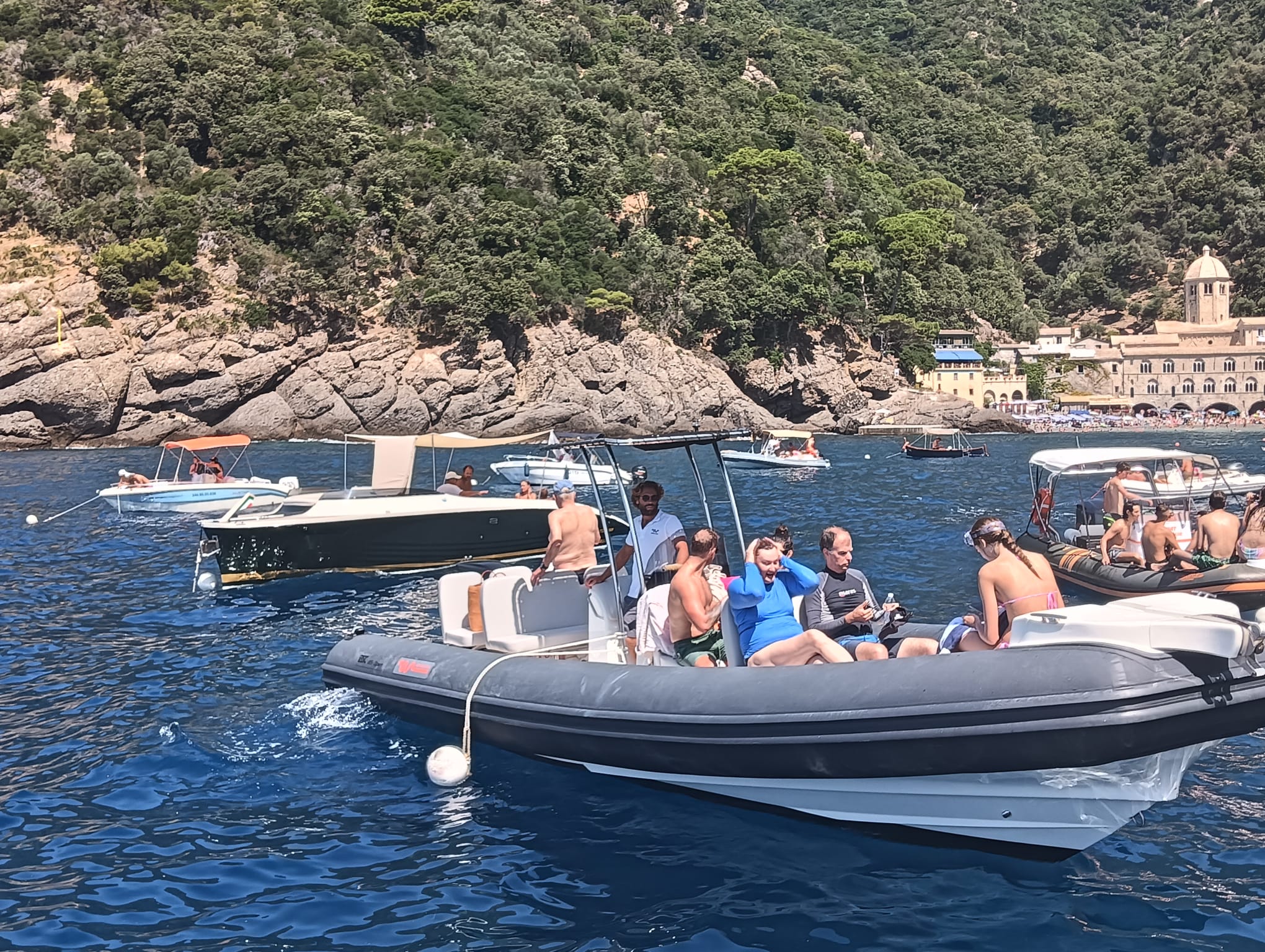 RIB Boat Trip to Portofino Promontory & San Fruttuoso with Swimming Stops from Orange Wave Portofino.