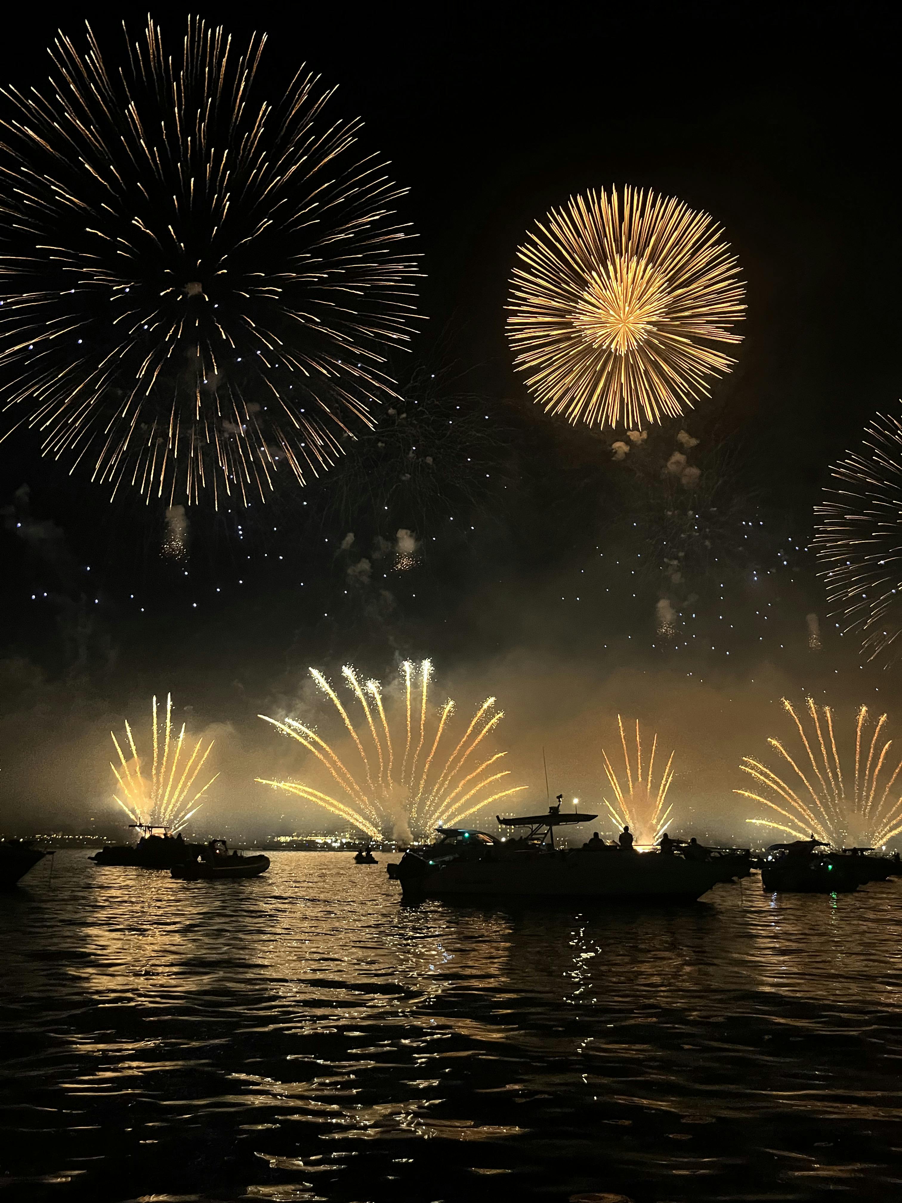 Private Evening Catamaran Trip from Théoule-sur-Mer with Fireworks & Swimming from Black Tenders Cannes & Nice.
