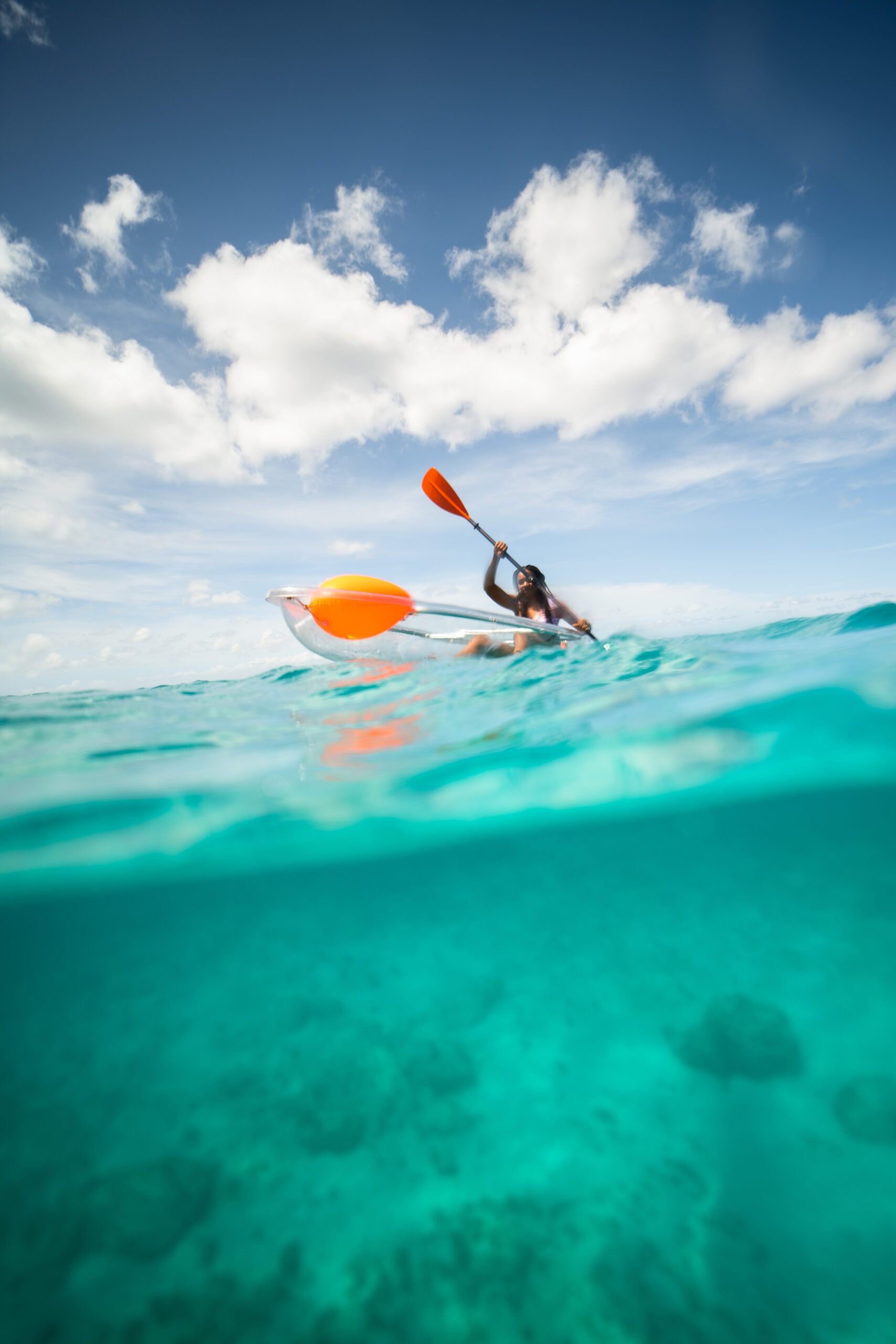 Noleggio kayak trasparenti sulla spiaggia di Souffleur con Kayak du Souffleur Guadeloupe.
