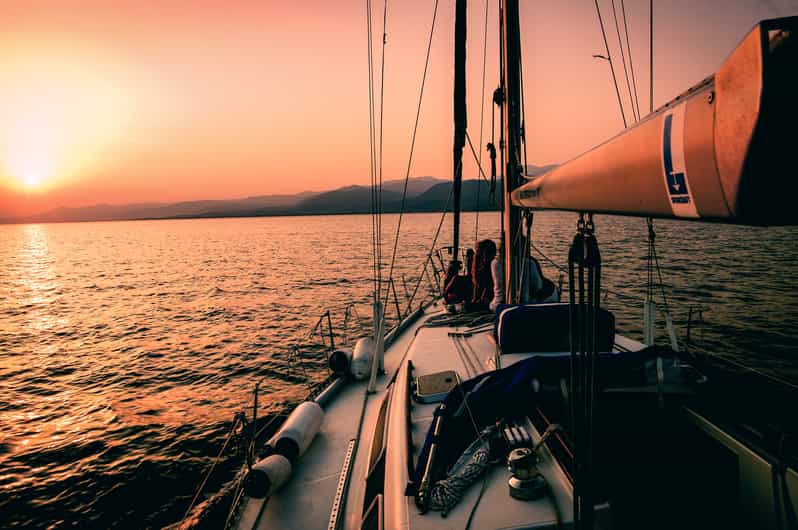 Private Sunset Sailing Boat Trip from Naxos to the Small Cyclades with SUP from Sail Naxos.