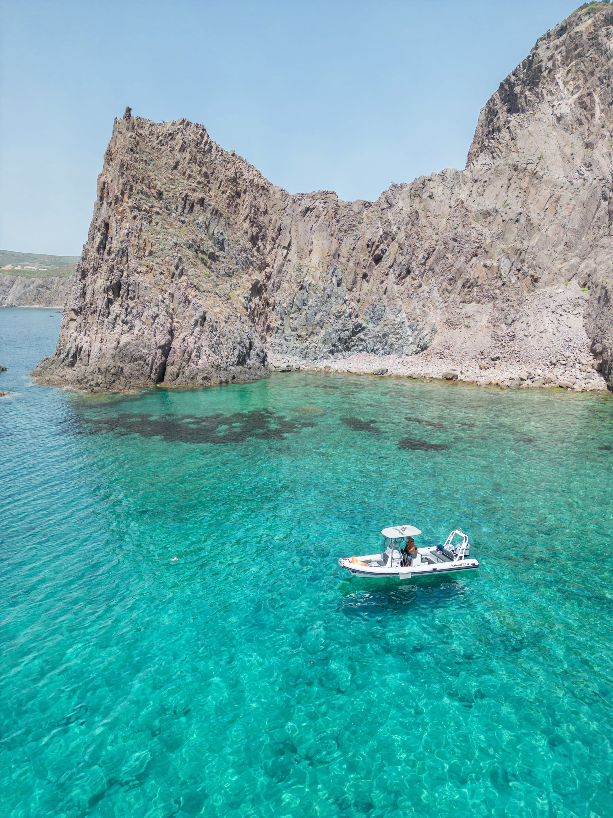 Private RIB Boat Trip around San Pietro Island with Swimming Stops from SanPé Nautic Service Carloforte.