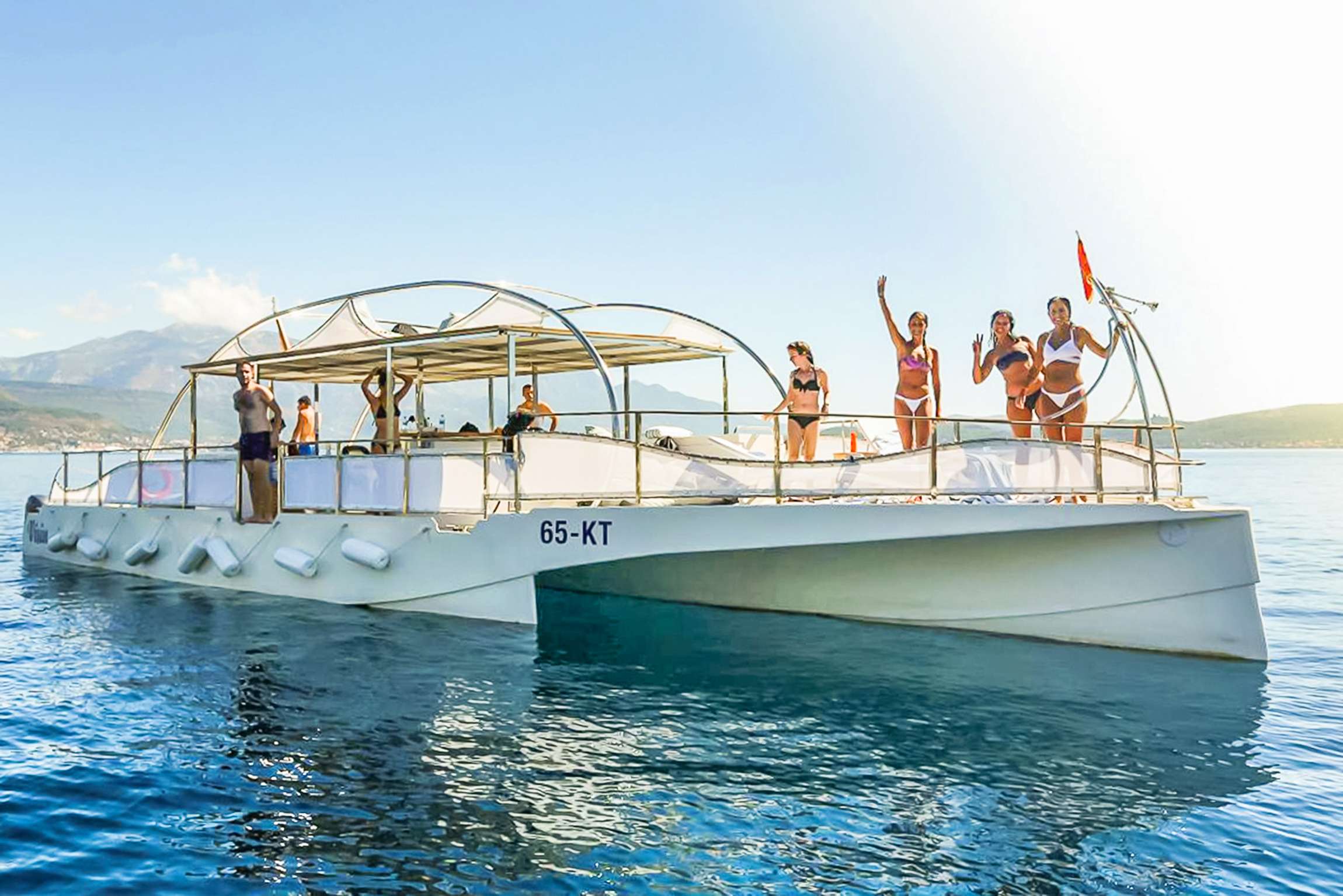 Catamaran Trip to Kotor Bay and the Blue Cave with Welcome Drink & Swimming.
