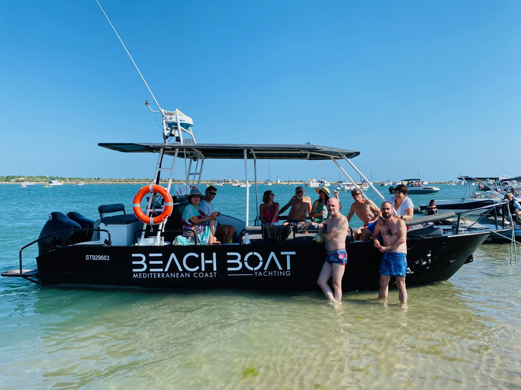 Bootstour von Le Grau-du-Roi nach Baie d'Aigues-Mortes.