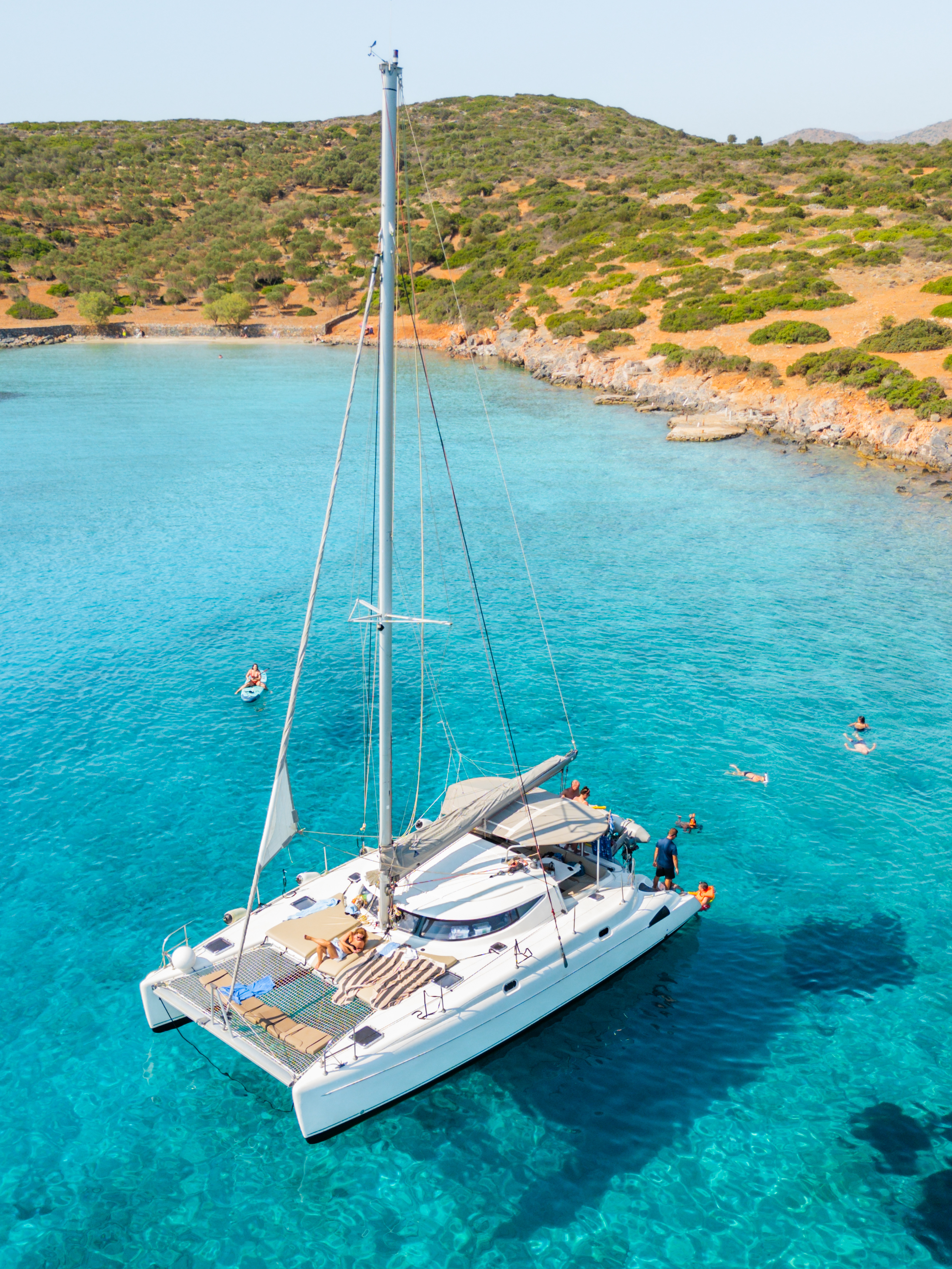 Catamaran Trip around Mirabello Gulf & Spinalonga with Lunch from Cretan Sailing Cruises Lasithi.