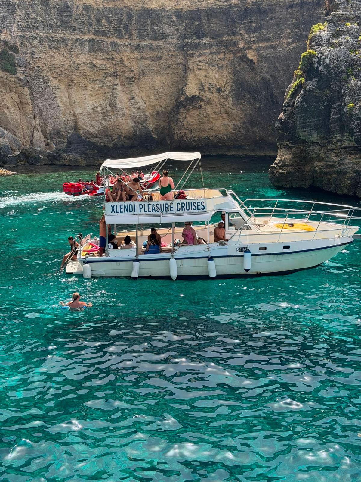 Boat Trip around Comino and Blue Lagoon from Gozo from Xlendi Pleasure Cruises.