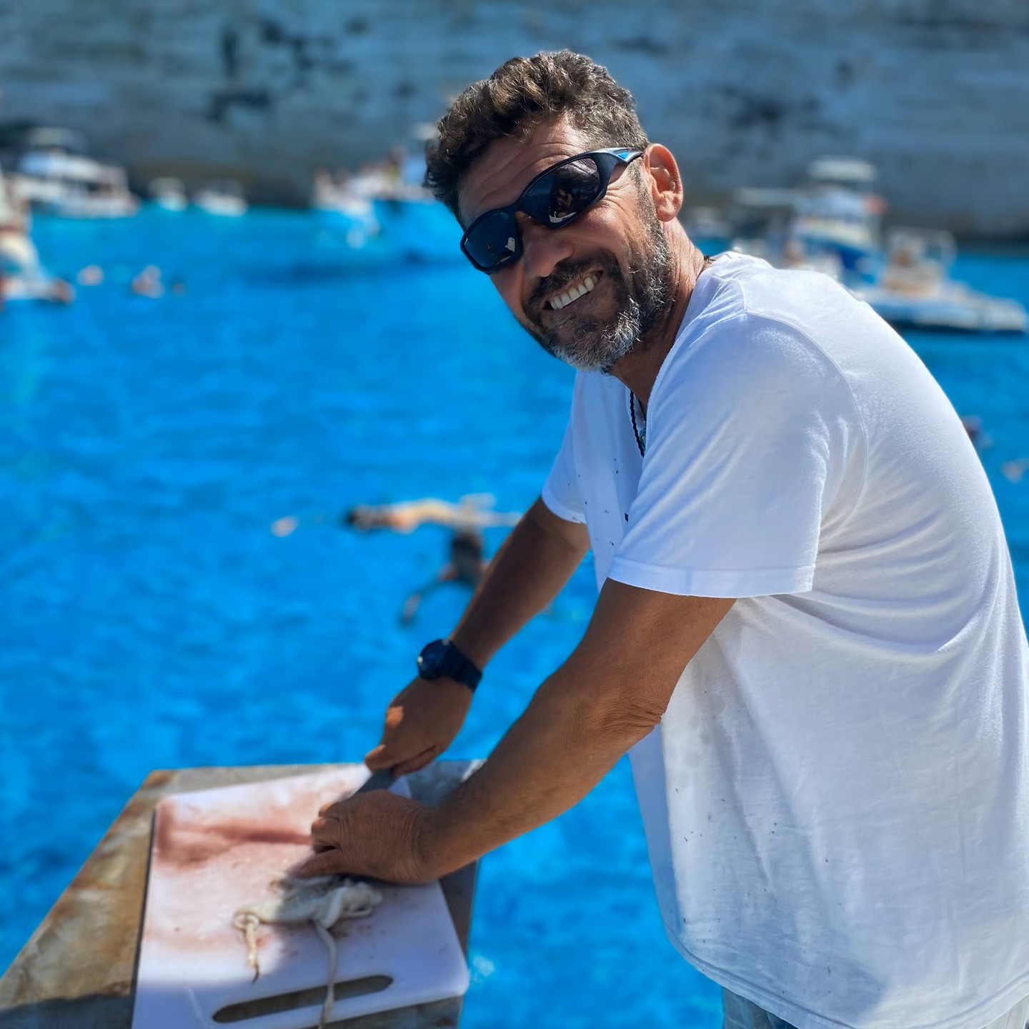 Balade en bateau - Tabaccara avec Baby 2 e Baby 3 Lampedusa.