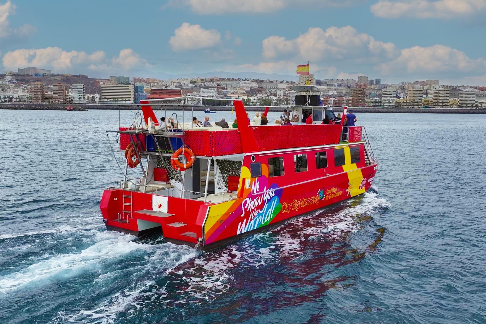 Catamaran Trip in Las Palmas Bay with Audio guide from Bahia Cat Gran Canaria Las Palmas.