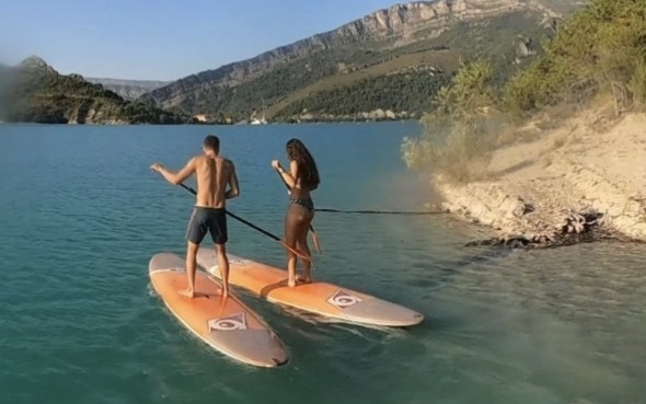 Guided SUP Tour on Castillon Lake with Swimming.