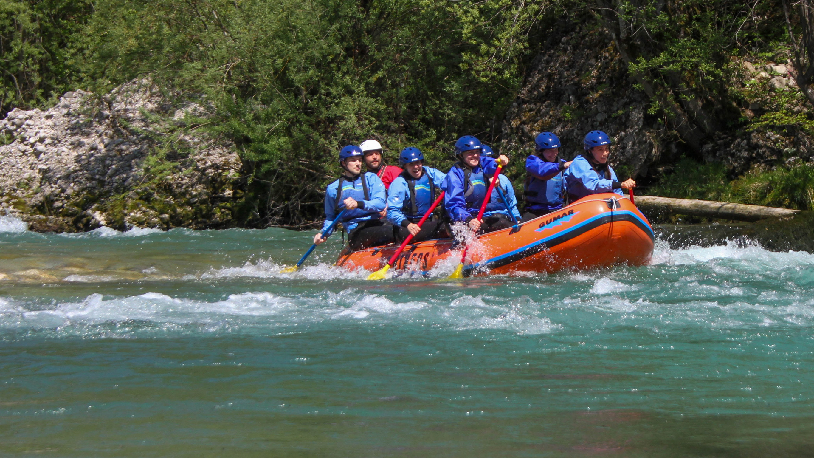 Rafting am Sava Dolinka Fluss.