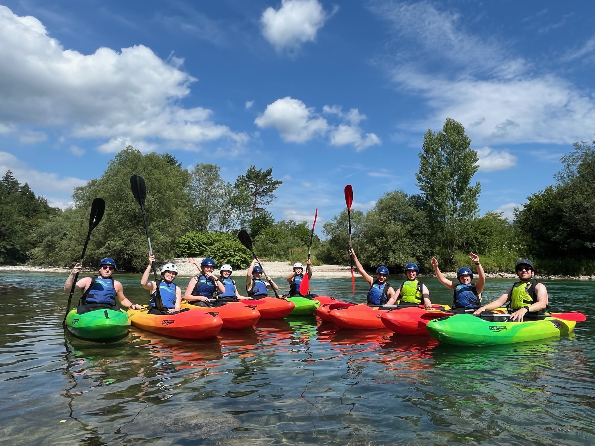 Familien-Kajaktour am Sava Fluss.