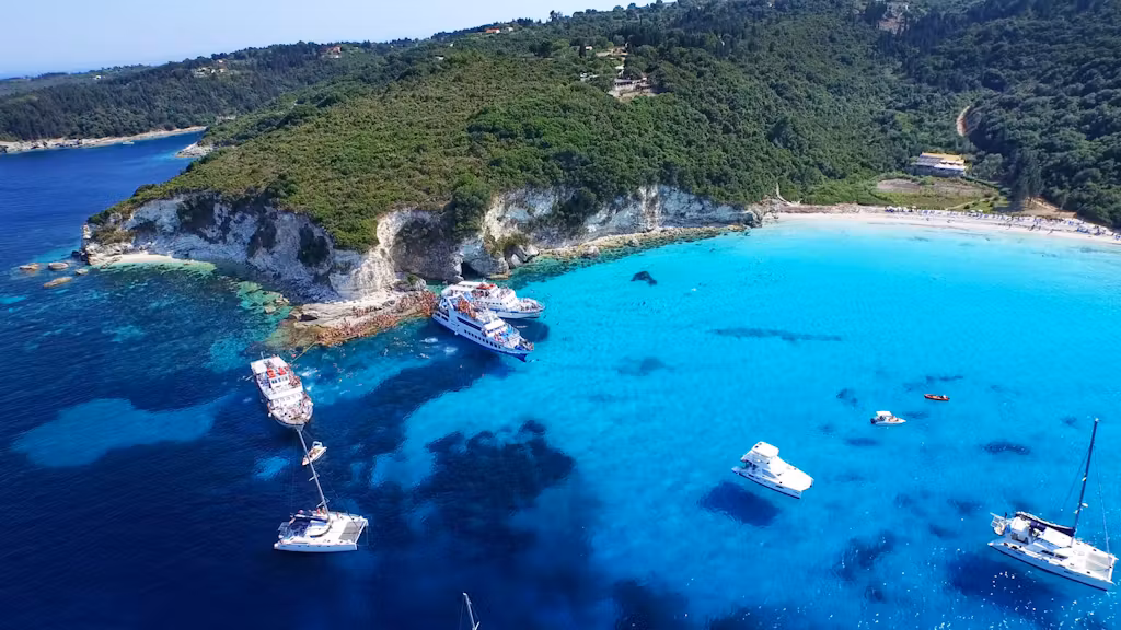 Private Speedboat Trip from Corfu to Paxos, Antipaxos & Blue Caves from Corfu Surf Club.