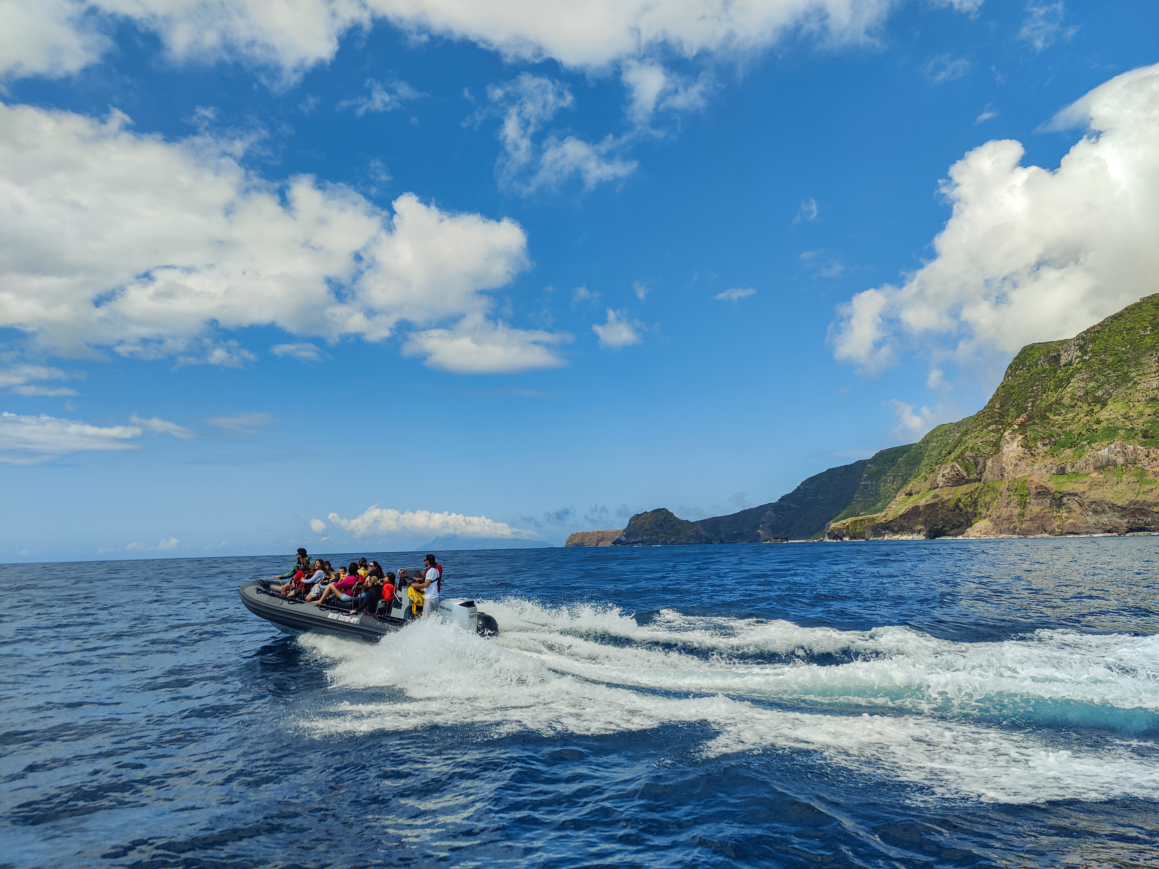 RIB Boat Trip from Santa Cruz das Flores to Corvo Island with Swimming Stops from Epic Boat Trips Lagos.