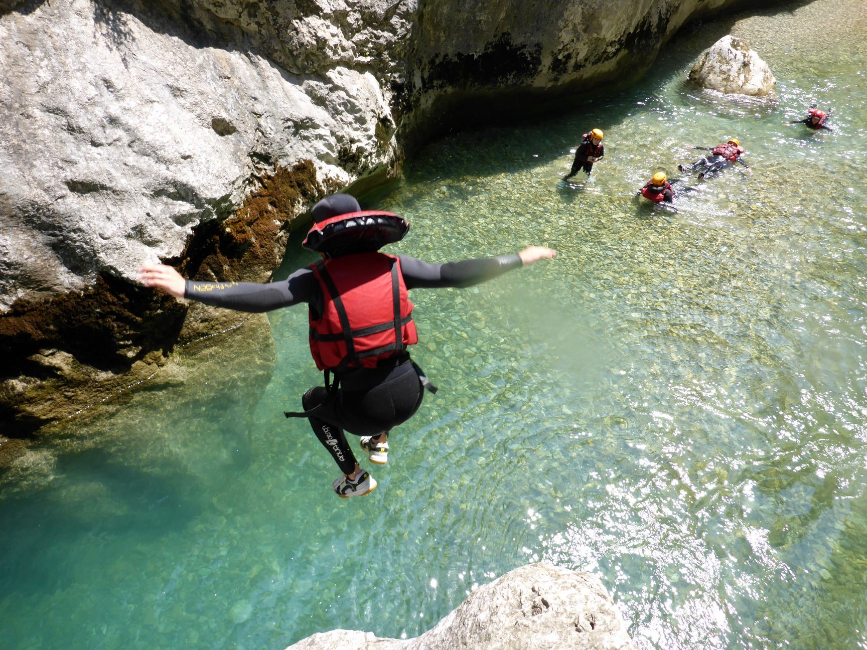 Flusstrekking in Tusset in der Verdon-Schlucht (ab 7 J.).