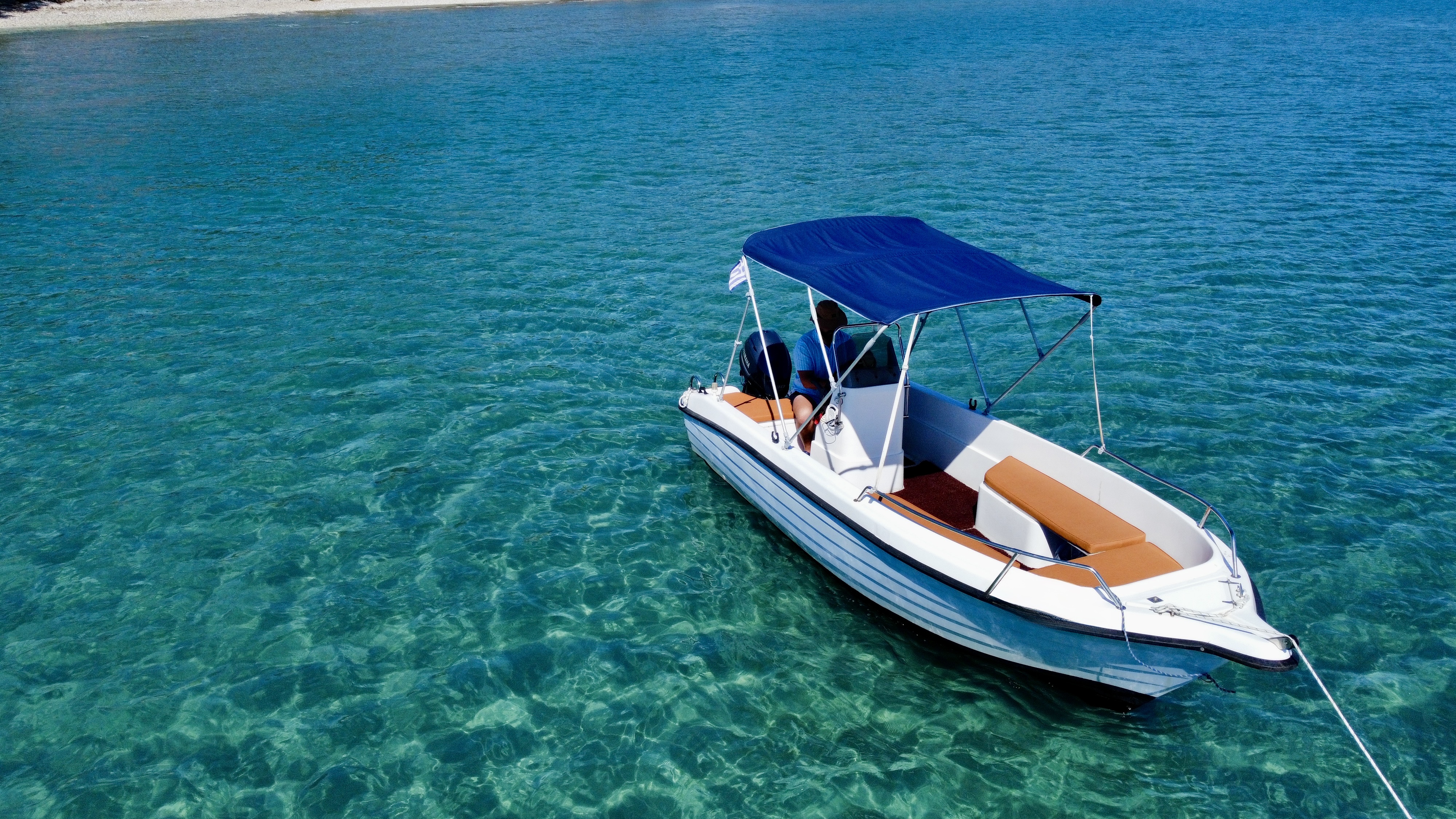Boat Rental from Zakynthos (up to 4 people) without Licence from Aqua Travel Zakynthos.