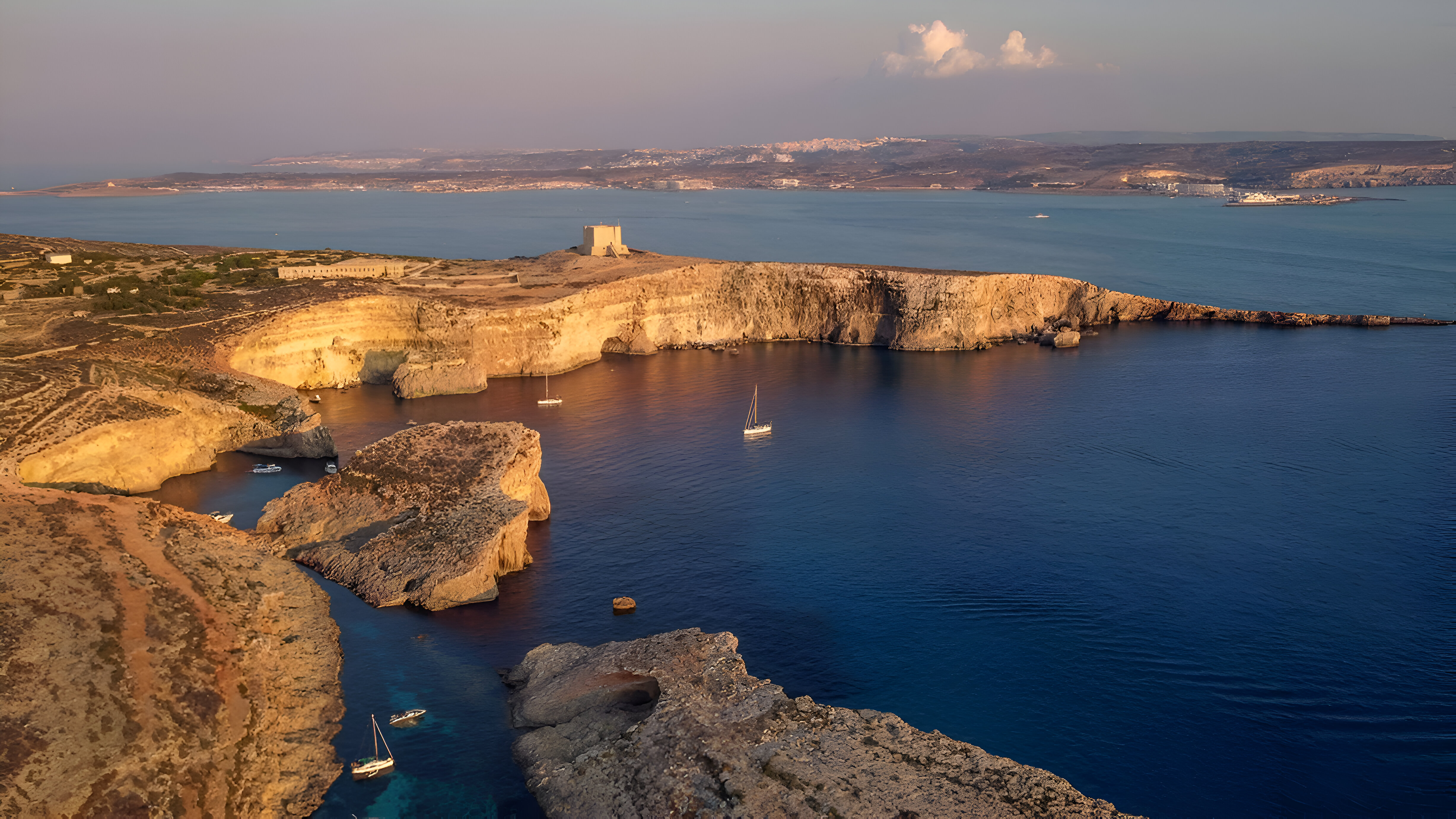 Evening Catamaran Trip to the Blue Lagoon on Comino Island.