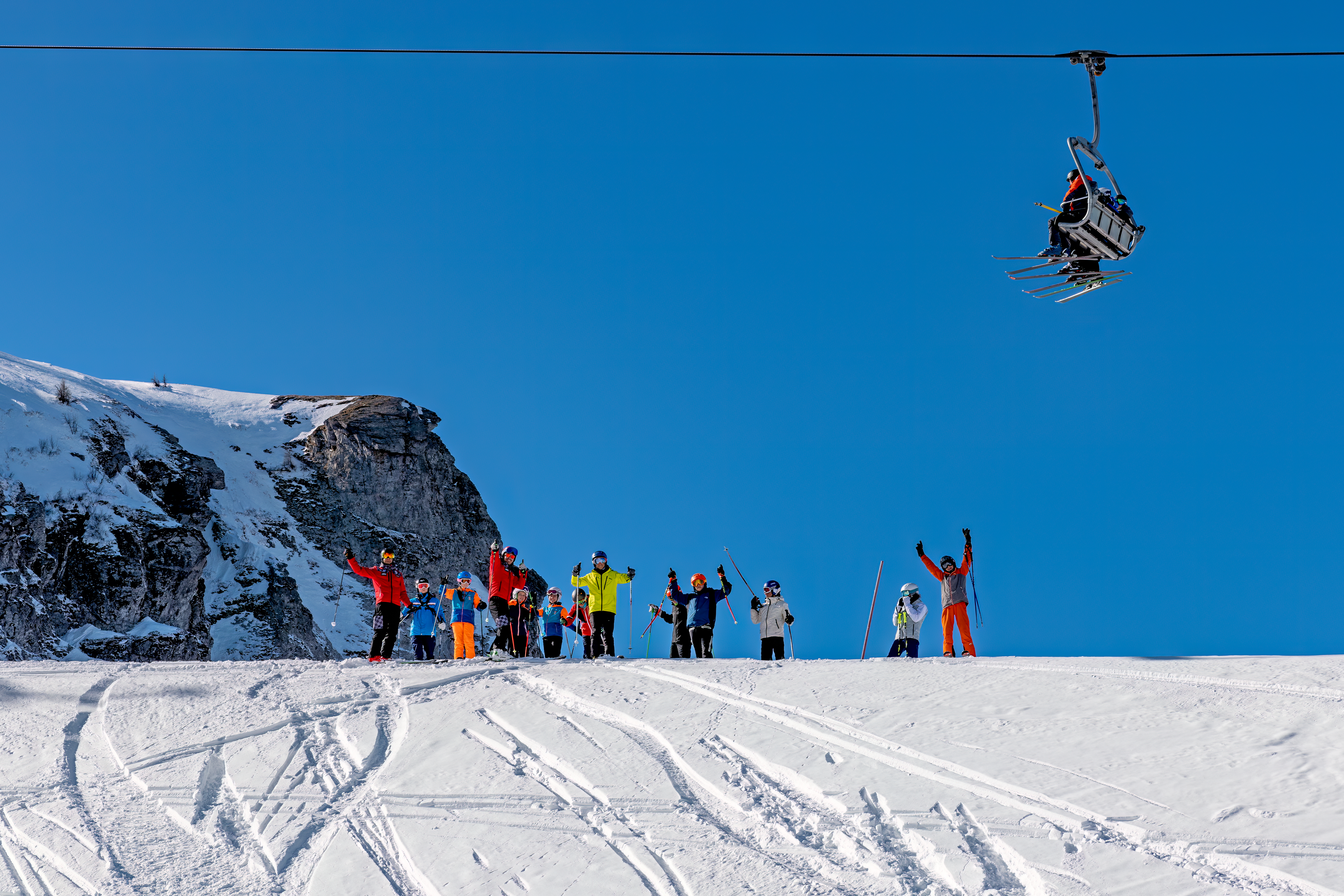Groepsskilessen (5-14 jaar) voor gemiddelde skiërs - Leprotto met Equipe Scuola Sci Limone.