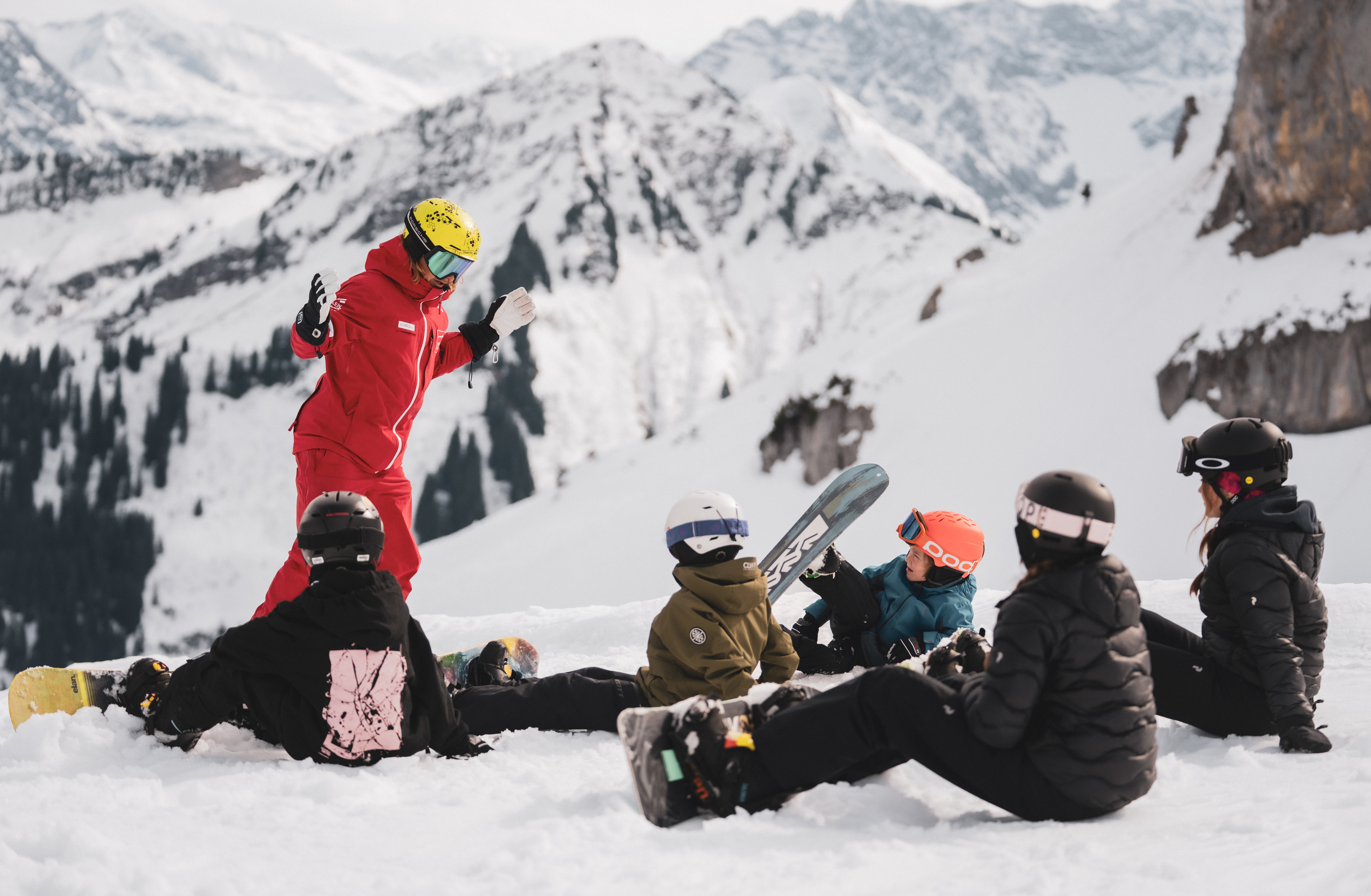 Snowboardkurs für Kinder (ab 8 J.) & Erwachsene für Anfänger mit Skischule Hirschegg .