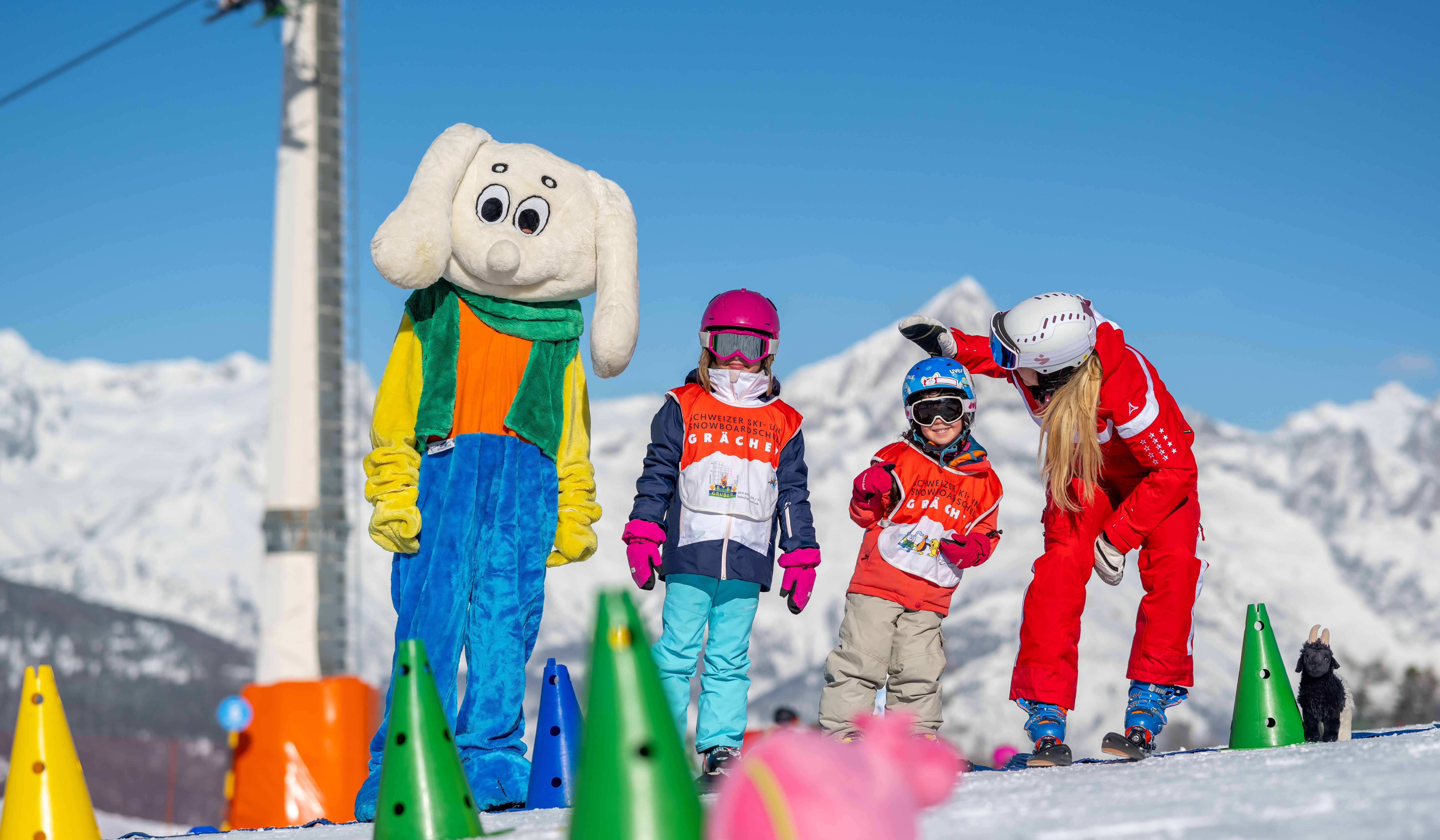Proef skilessen voor kinderen (3-6 jaar) voor Beginners met Zwitserse Skischool Grächen.