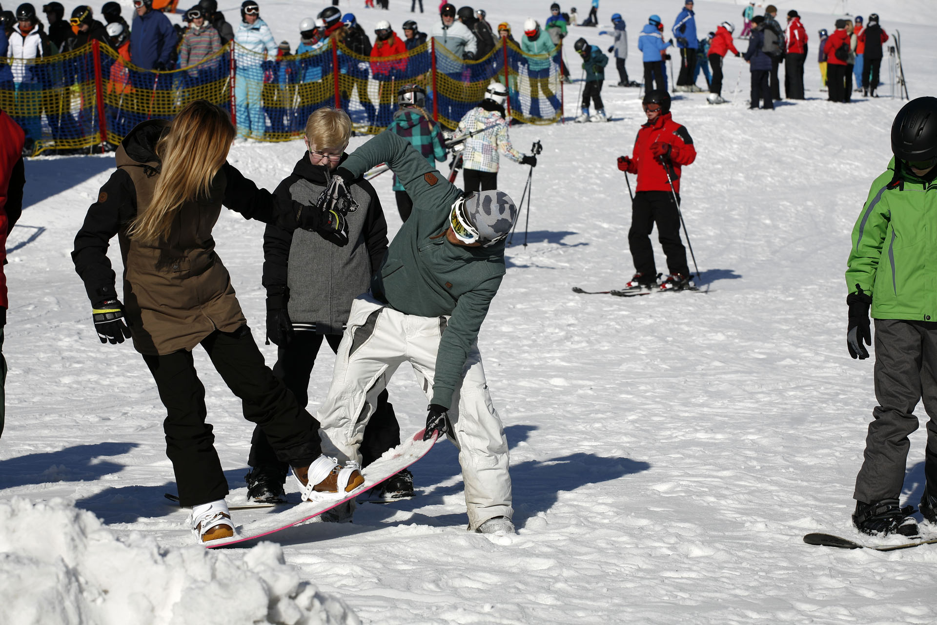 Snowboardlessen voor volwassenen (vanaf 7 jaar) van alle niveaus.