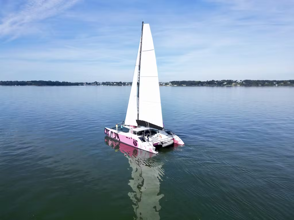 Catamaran Trip in the Gulf of Morbihan from Baden from Caseneuve Maxi Catamaran Bretagne.