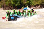 A group in the whitewater during Classic Rafting through Imster Schlucht in Haiming with Wiggi Rafting Haiming.