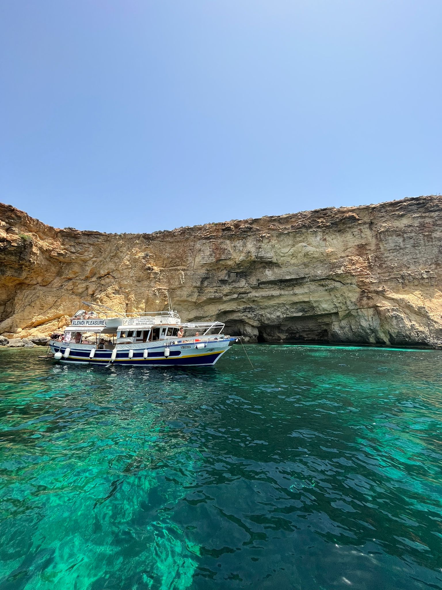 Morning Boat Trip around Blue and Crystal Lagoon, Gozo and Caves from Cirkewwa from Xlendi Pleasure Cruises.