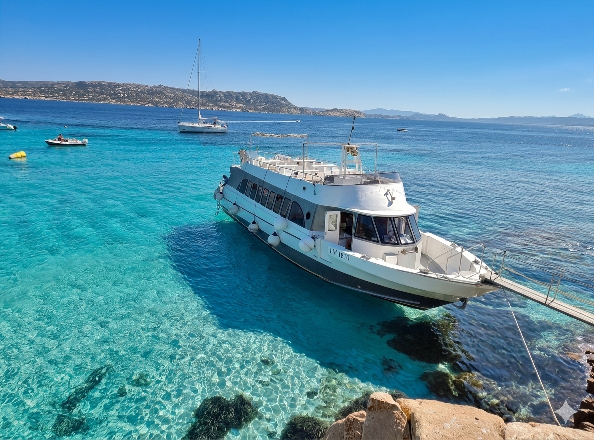 Full Day Boat Tour to La Maddalena Archipelago with Swimming Stops from Maddalena Experience.
